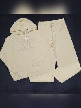 Juicy Couture Angel Embroidered Oversized Hoodie & Wide Leg Knit Pant - M